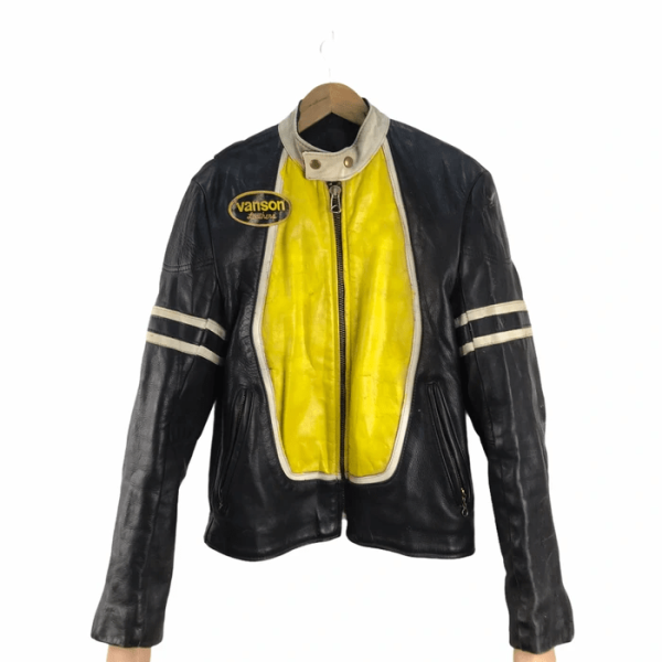 Vintage Vanson Motorcycle Black Faux Leather Jacket