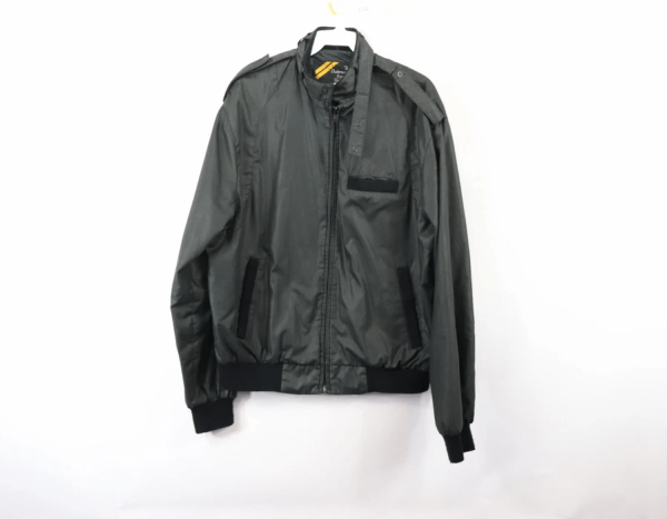 Mens Cafe Racer Black Leather Bomber Jacket