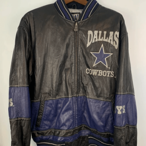 Vintage Dallas Cowboys Black Faux Leather Jacket