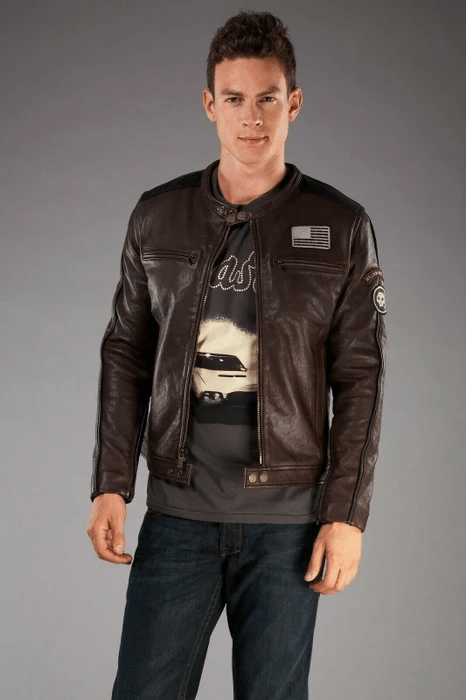 William Rast Brown Biker Faux Leather Jacket