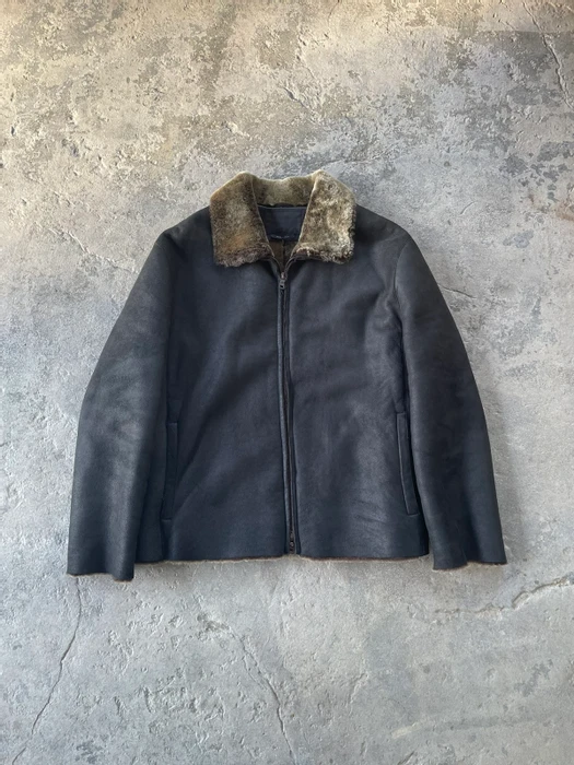 Prada Fur-lined Black Faux Leather Jacket