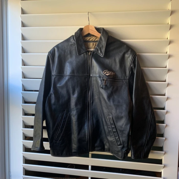 Vintage Guess X George’s Marciano Black Faux Leather Jacket