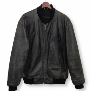 Vintage Marlboro Varsity Black Faux Leather Jacket