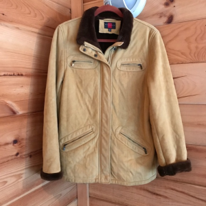 Vintage Mustard Yellow/brown Faux Fur Lined Jacket