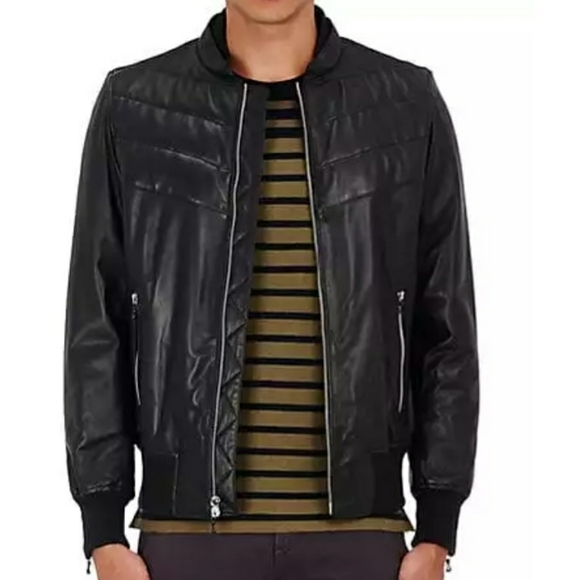 Men's Rag & Bone Quilted Black Leather Jacket