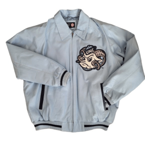 Unc North Carolina Blue Leather Jacket