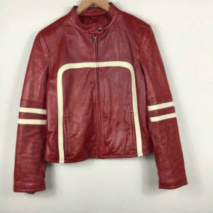 Wilson’s Leather Maxima Red Cream Moto Jacket