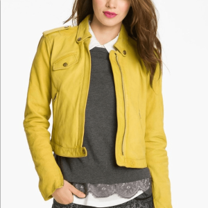 Current Elliott Yellow Leather Jacket