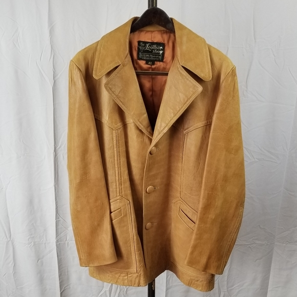 Vintage 1960s Tan Faux Leather Jacket