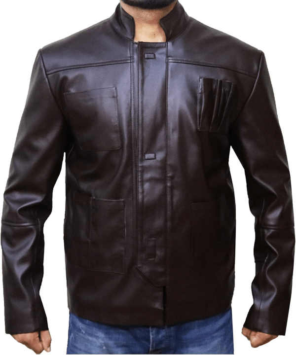 Han Solo Force Awakens Brown Faux Leather Jacket