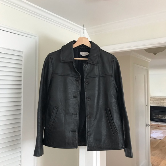 Vintage J.crew Black Faux Leather Jacket
