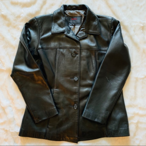 Vintage Black Faux Leather Jacket