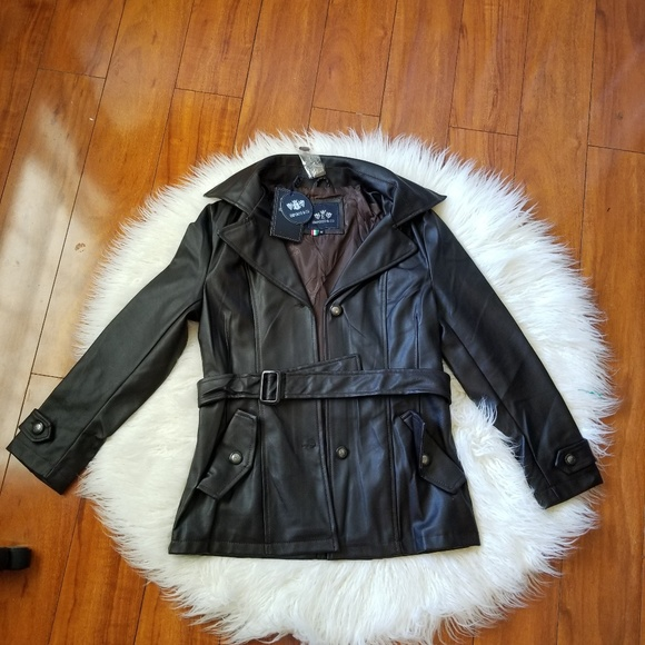Women's Emporio & Co Black Faux Leather Jacket