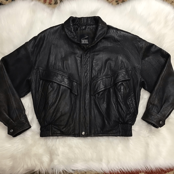 Robert Comstock Brown Leather Bomber Jacket