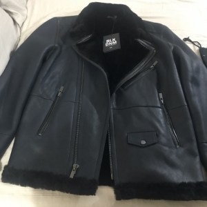 Denim Shearling Leather Jacket