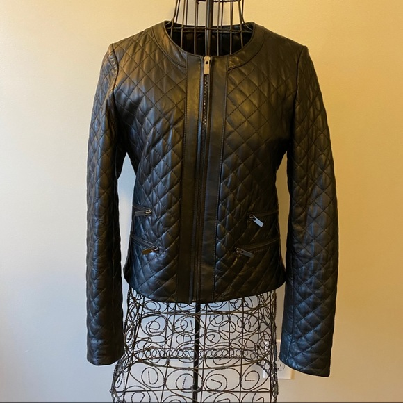 Women's My Tribe Quilted Black Faux Leather Jacket