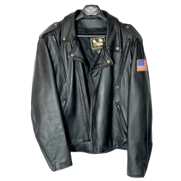 Fox Creek Harley Davidson Black Leather Jacket