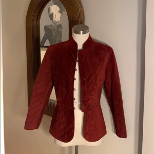 Emanuel Ungaro Maroon Faux Leather Jacket