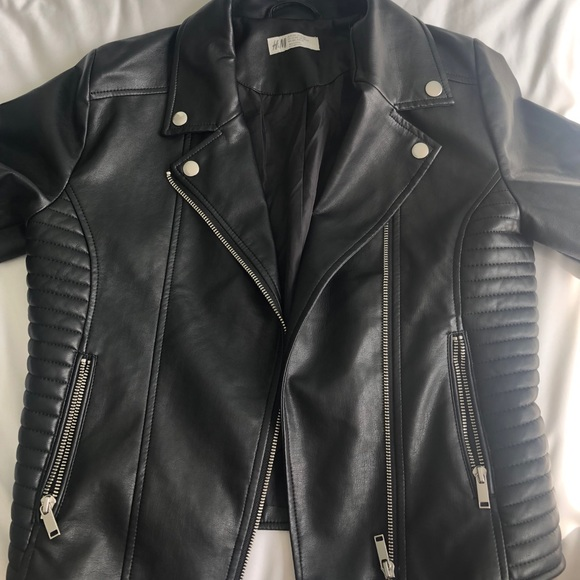 H & M Black Faux Leather Jacket