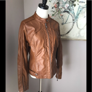 Brown Faux Leather Jackets