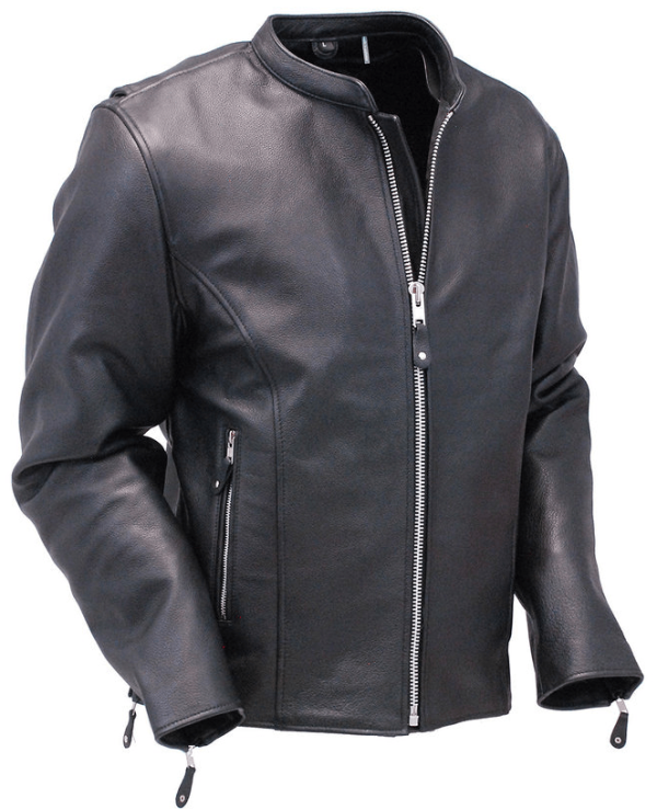 Premium Black Cafe Racer Leather Jacket