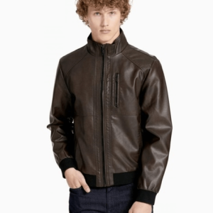 Calvin Klein Brown Faux Leather Jacket