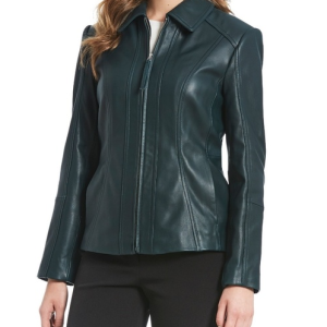 Women's Nwt Preston & York Lamb Green Faux Leather Jacket