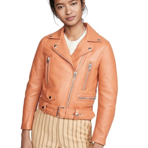 Women's Nwt Acne Studios Orange Faux Leather Jacket