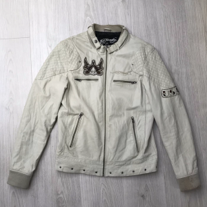 Ed Hardy White Leather Jacket