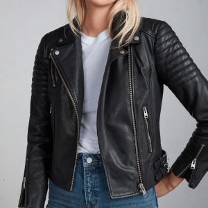 Womens Papin Leather Biker Jacket