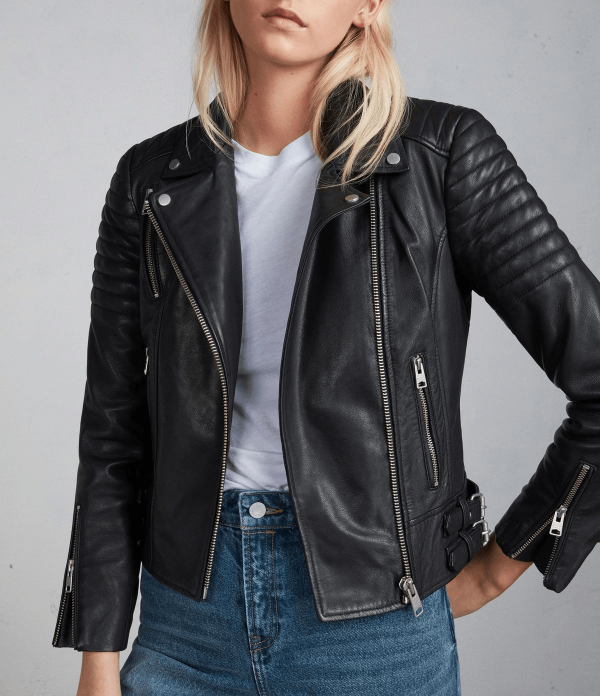 Womens Papin Leather Biker Jacket