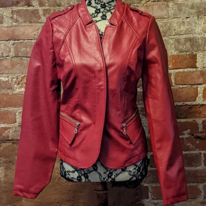 Women's Dollhouse Red Faux Leather Jacket