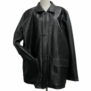 Mens Black Faux Leather Jacket