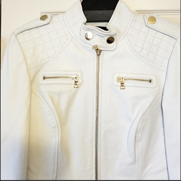 Moda International White Faux Leather Jacket