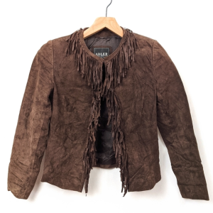 Women's Adler Collection Fringed Brown Suede Jacket