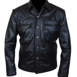 David Morrissey Gouverneur Black Faux Leather Jacket