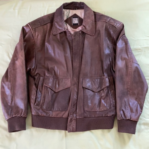 Greg Bell Brown Leather Bomber Jacket