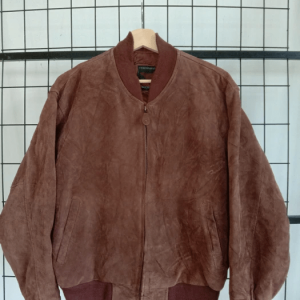 Uniqlo Brown Faux Bomber Leather Jacket