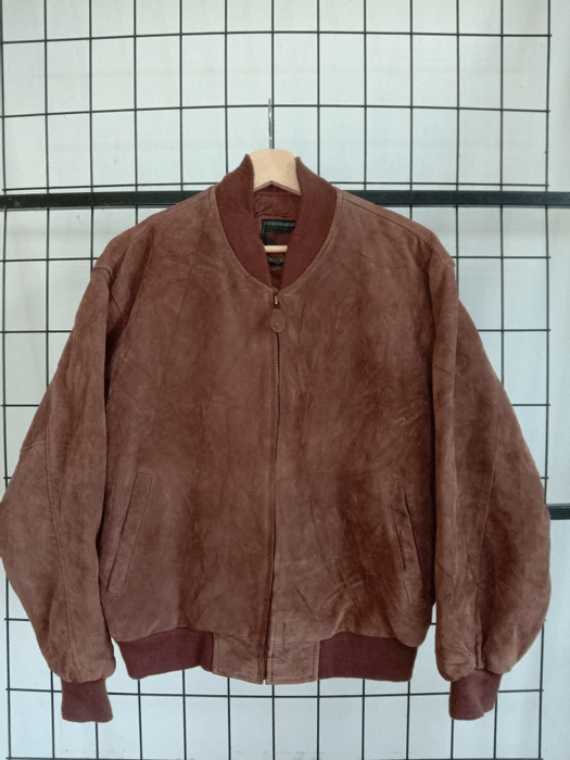 Uniqlo Brown Faux Bomber Leather Jacket