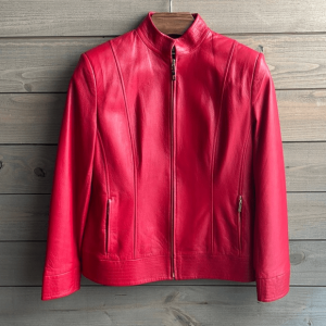 St John Sport Red Leather Jacket