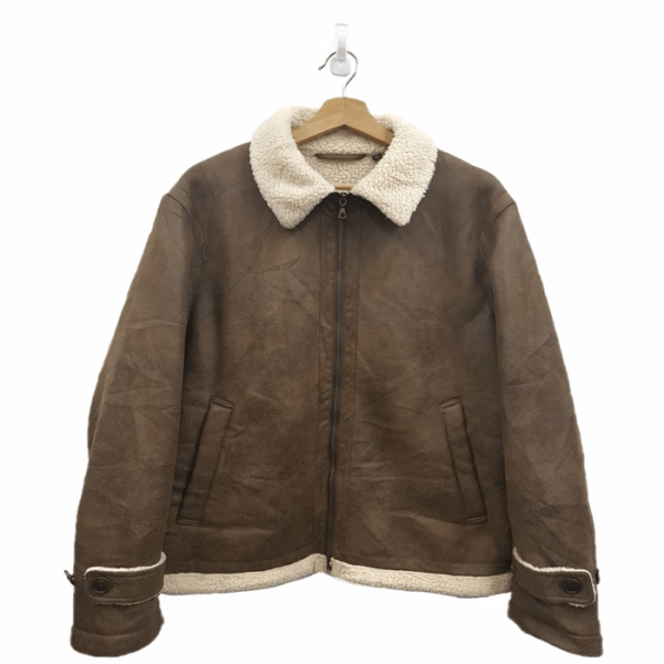Uniqlu Brown Faux Leather Winter Jacket