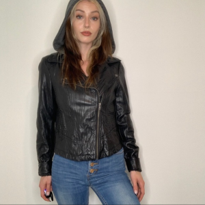 Women's Rock & Republic Faux Black Leather Jacket