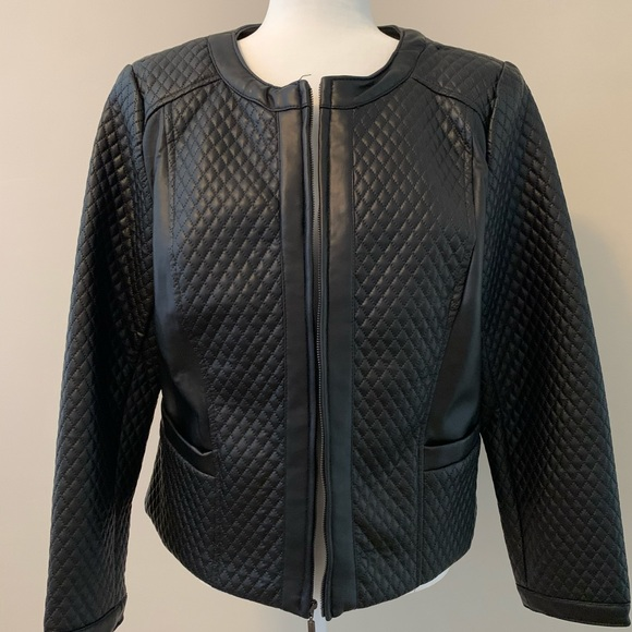 Valerie Stevens Black Faux Leather Jacket
