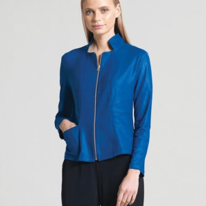 Clara Sunwoo Liquid Blue Leather Jacket