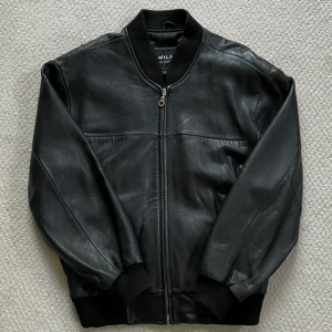 Wilson Black Leather Bomber Jacket