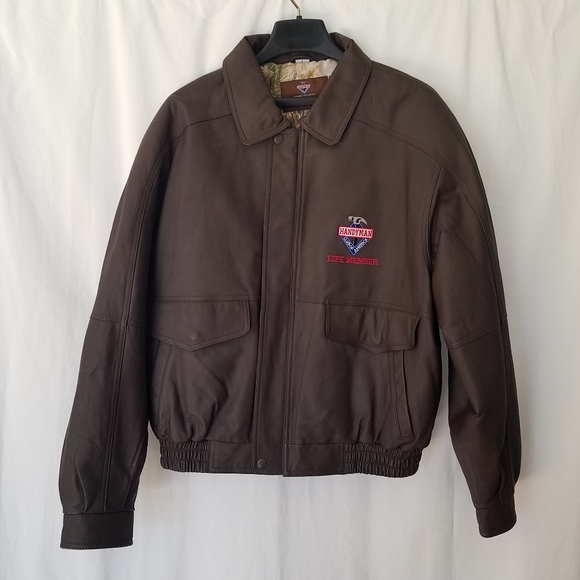 Handyman Of America Brown Leather Bomber Jacket