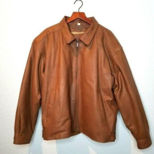 Vilanto Vintage Mens Brown Leather Jacket