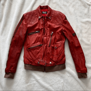 Vintage Red Leather Dolce Gabbana Jacket