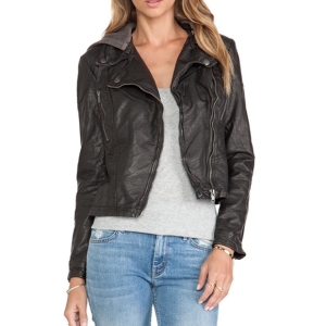 Women's Vegan Black Faux Leather Jacket