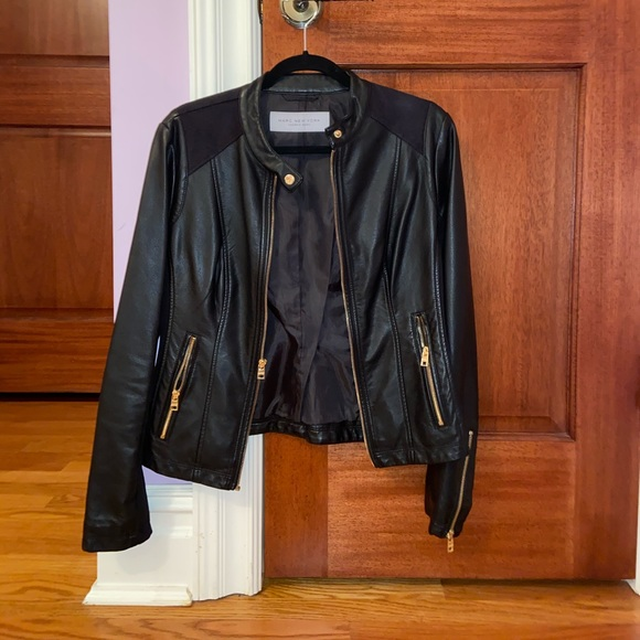 Marc New York By Andrew Marc Black Suede Leather Jacket